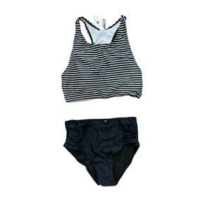 Holipick Women's High Waisted Racerback Crop Top Two Piece Bikini Set M